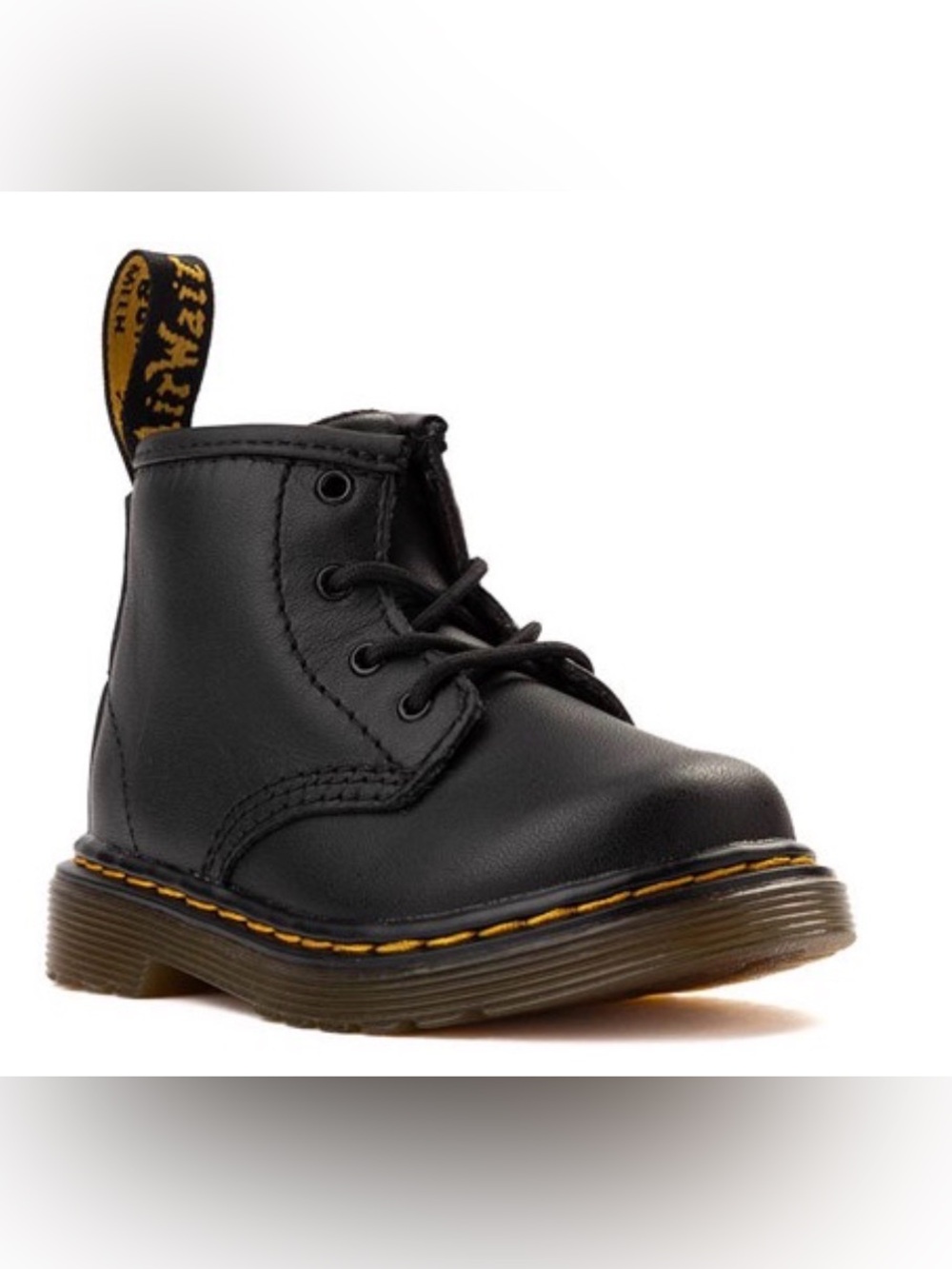 Dr. Martens Toddler Black Leather Lace-Up Boots